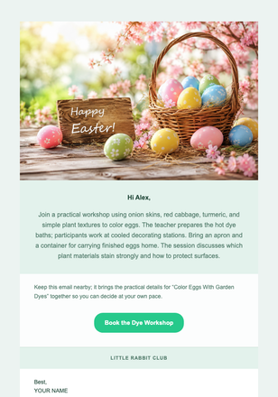 Color Eggs With Garden Dyes email design preview