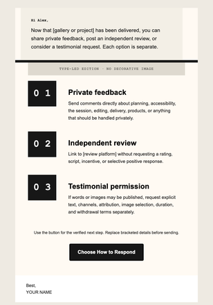 May We Frame Your Words? email design preview