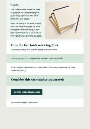 Planner Companion Pick email design preview