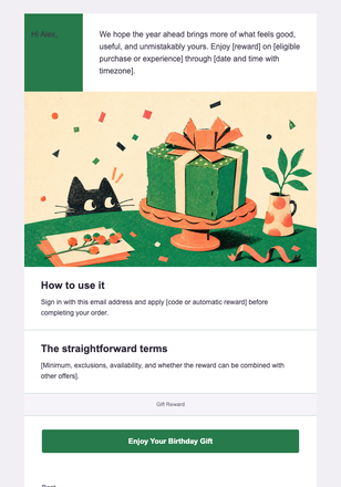 A Little Something for Your Birthday — Birthday email design preview