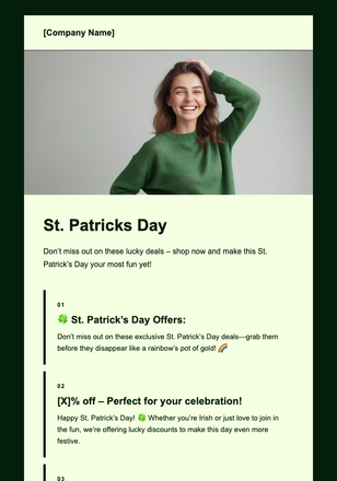 St. Patricks Day email design preview