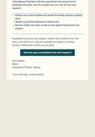 Consultation Slot Alert email design preview
