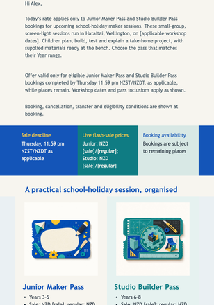 Thursday Maker Pass Flash Sale email design preview