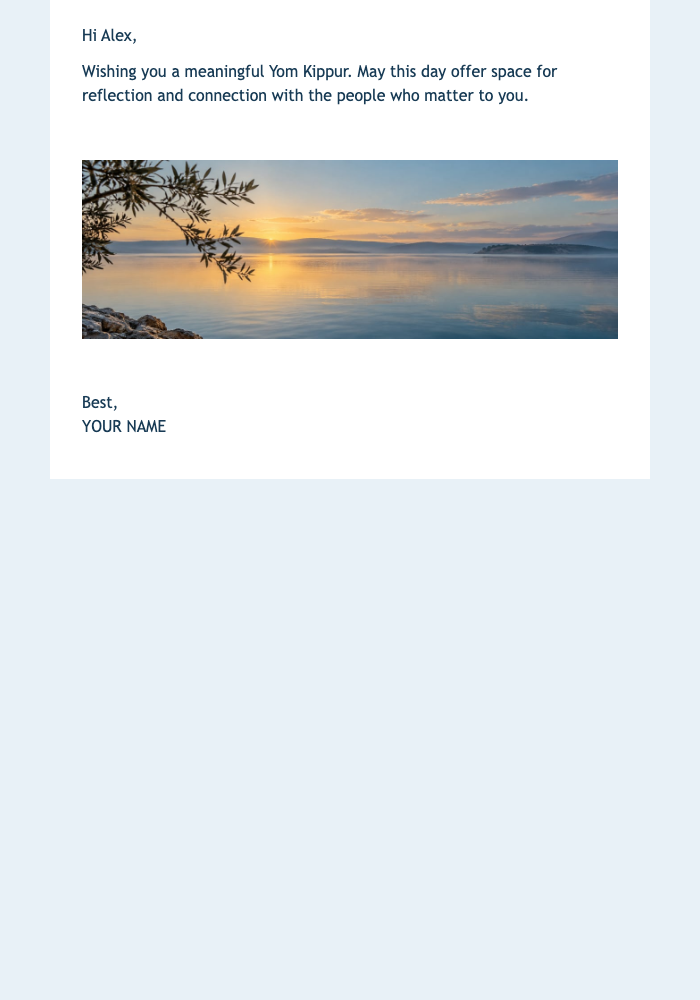 Happy Yom Kippur email design preview