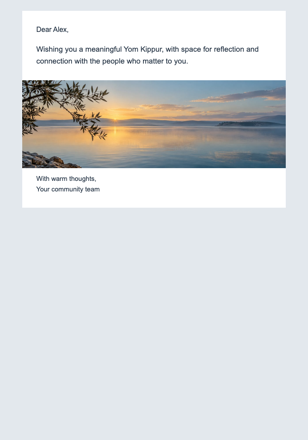 Happy Yom Kippur email design preview