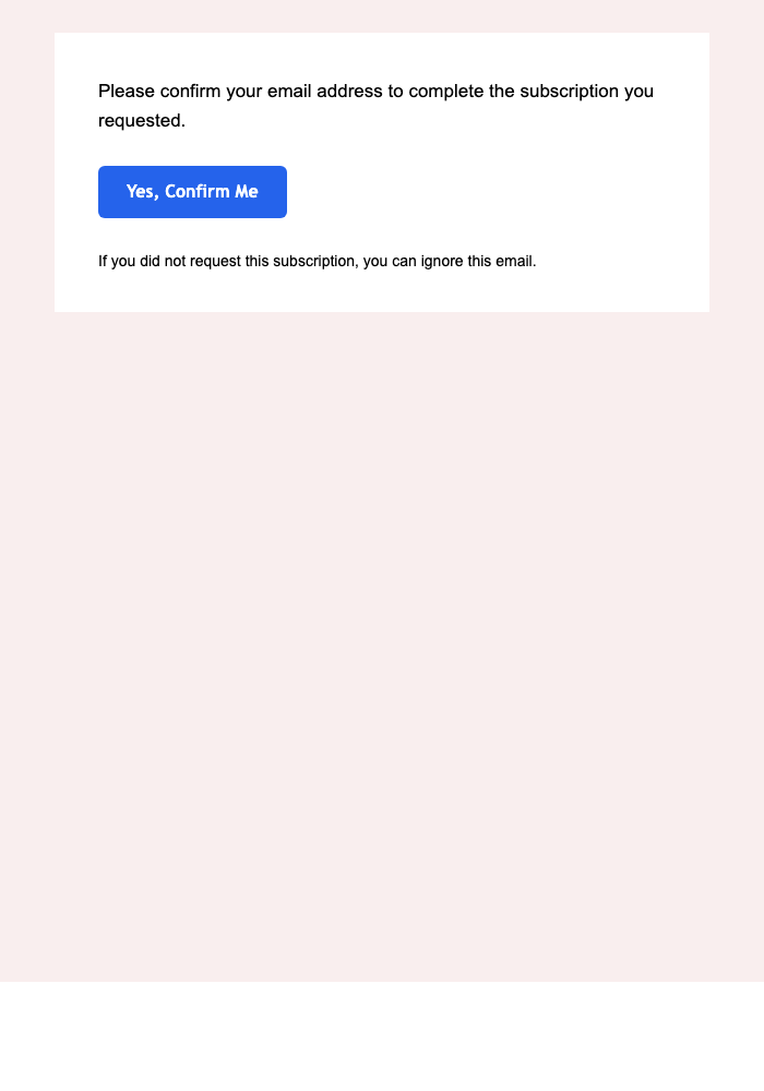 One-Click Confirmation — Detailed email design preview