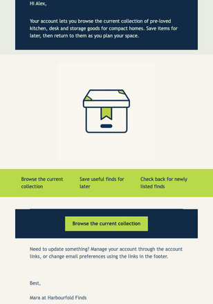 First Find Welcome email design preview