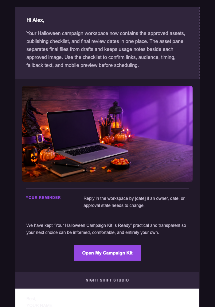 Your Halloween Campaign Kit Is Ready email design preview