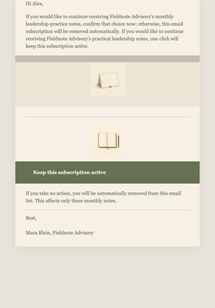 Keep Your Fieldnotes email design preview