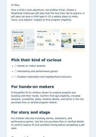 Choose Their Next Adventure email design preview