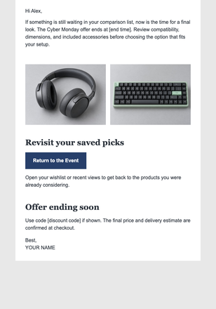 Cyber Monday Last Call email design preview