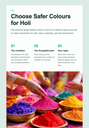Choose Safer Colours for Holi email design preview
