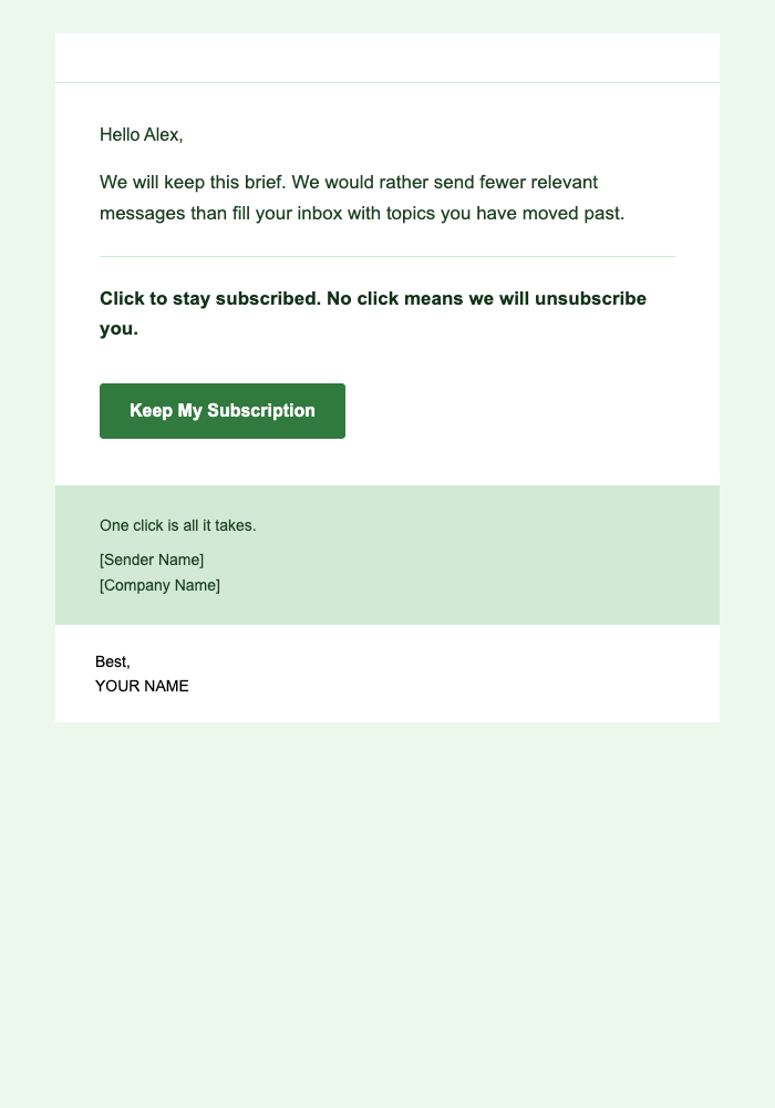 Topic Choice — Minimal email design preview