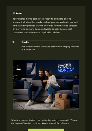 Choose the Upgrade Together email design preview