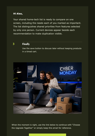 Choose the Upgrade Together email design preview