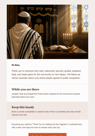 Thank You for Holding the Day Together email design preview