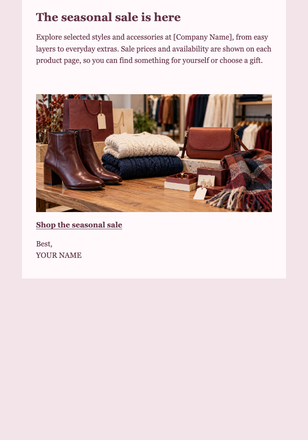 Seasonal Sale Promotion email design preview