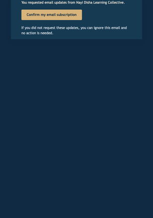 Community Updates Confirmation email design preview