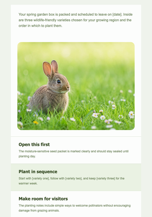 Your Spring Garden Box Is Ready email design preview