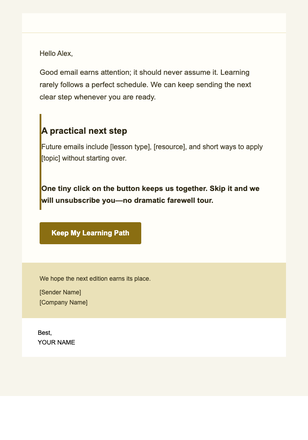 Learning Path — Editorial email design preview