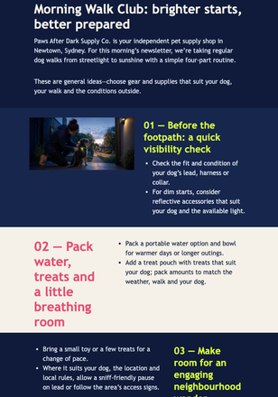 Morning Walk Club Newsletter email design preview