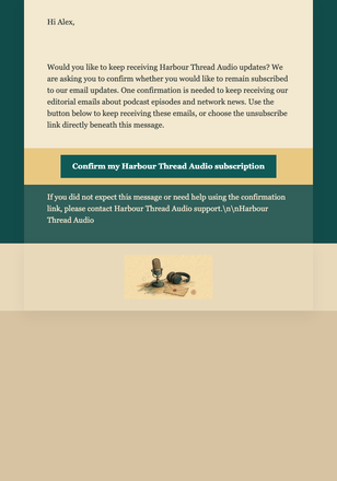 Keep Your Audio Updates email design preview