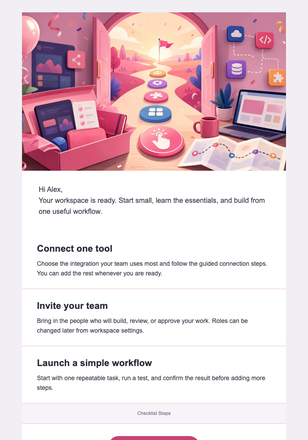 Welcome to Your New Workspace — Software & Technology email design preview