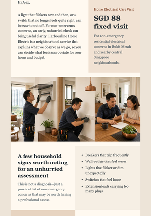Saturday Home Electrical Care email design preview