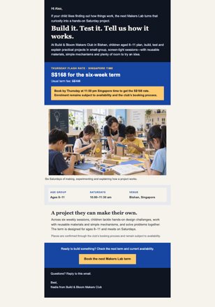 Thursday Makers Lab Flash Sale email design preview