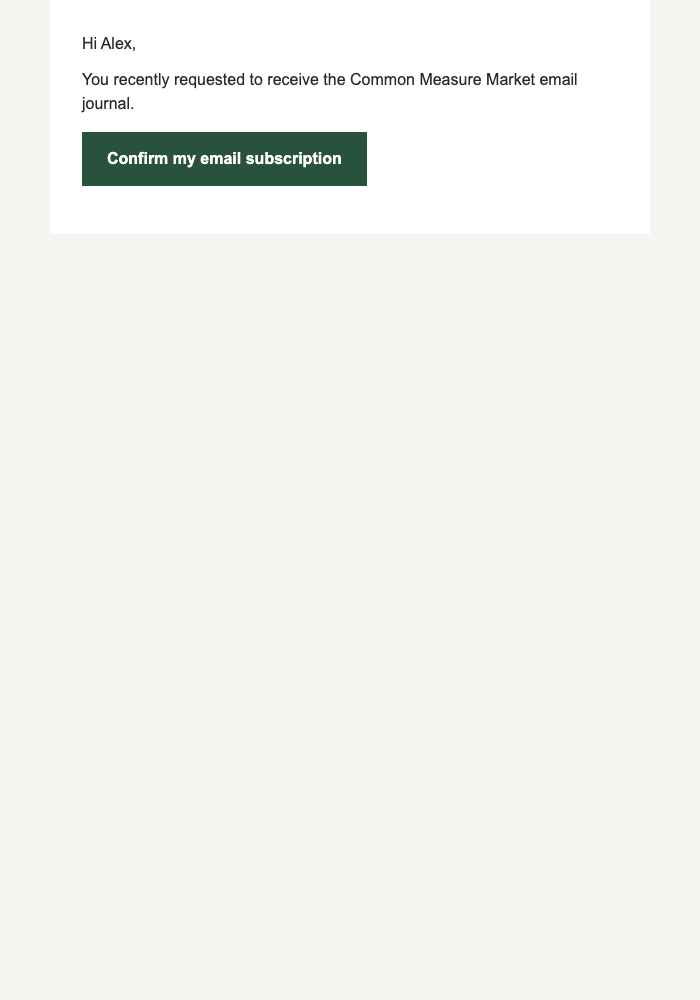 Confirm Your Market Journal email design preview