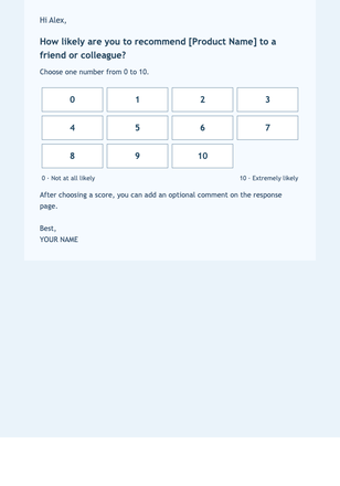 One-Click NPS Question email design preview