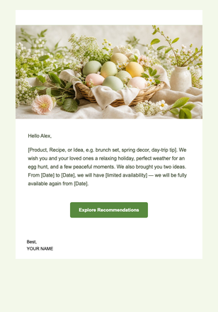 Easter Greetings email design preview