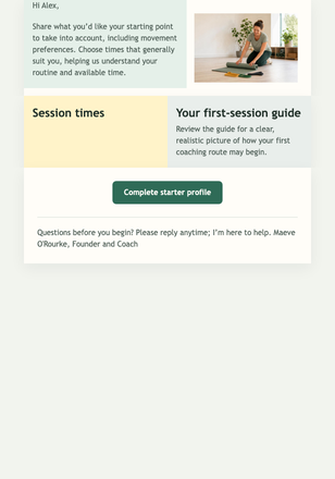 Complete Your Starter Profile email design preview