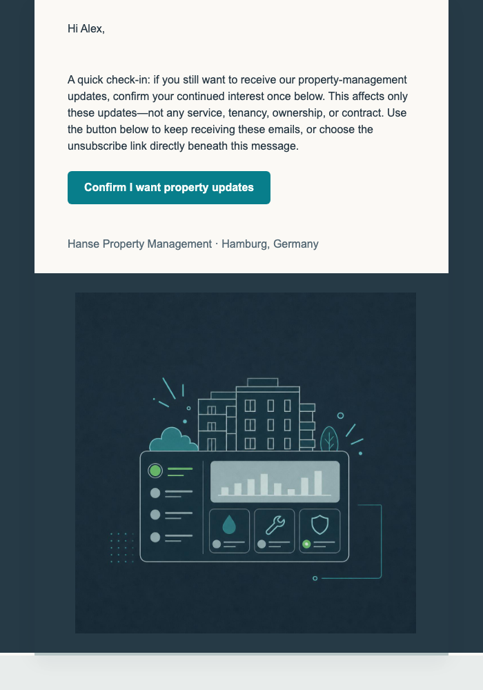Keep Property Updates Active email design preview