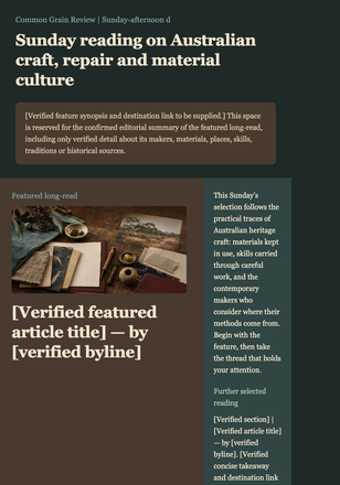 Sunday Craft Reading List email design preview