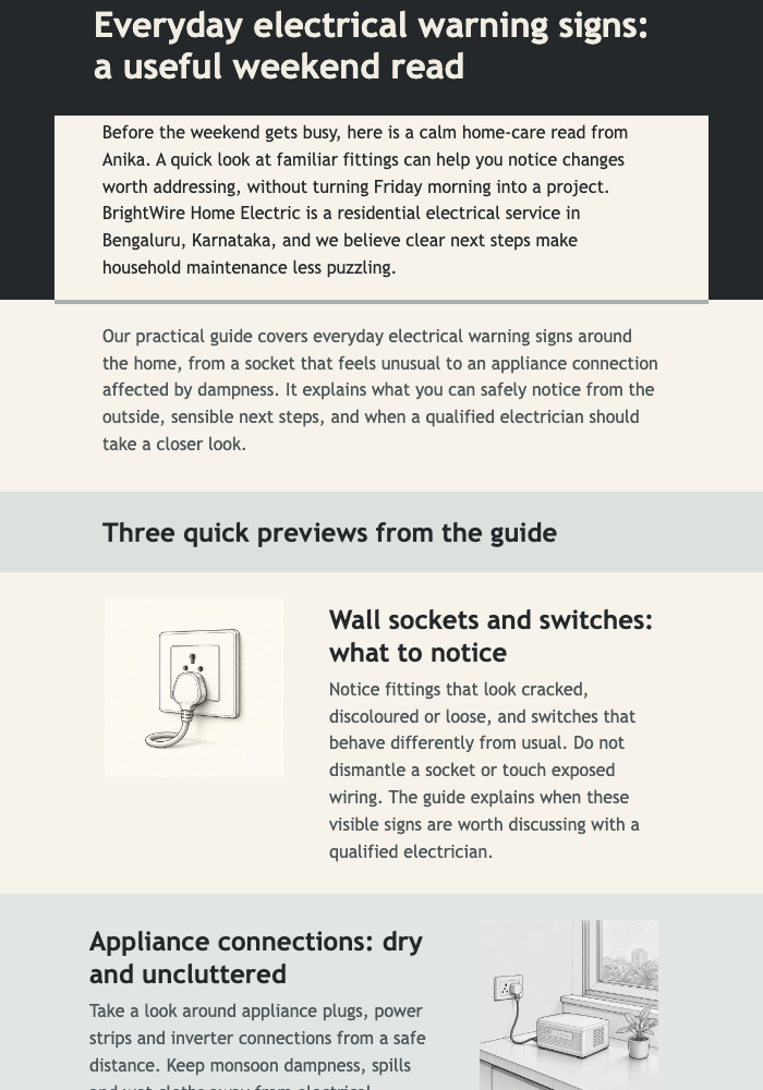 Weekend Wiring Guide email design preview