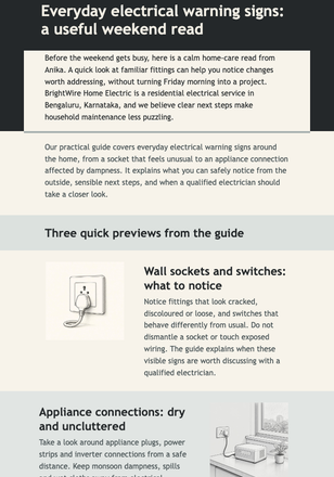 Weekend Wiring Guide email design preview