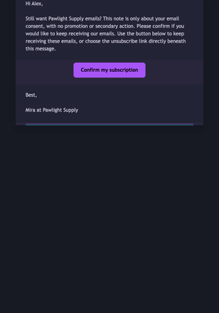 Keep Your Pawlight Updates email design preview