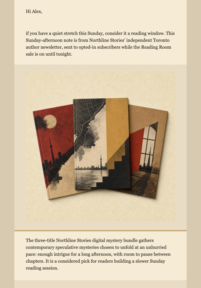 Sunday Reading Room Flash Sale email design preview