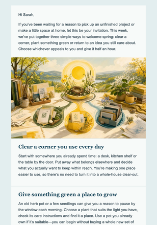 A Fresh Start for Spring — Newsletter email design preview