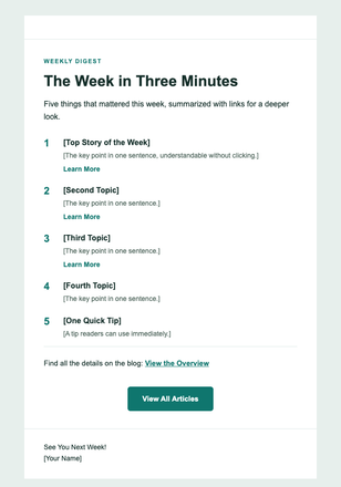 Weekly Digest email design preview