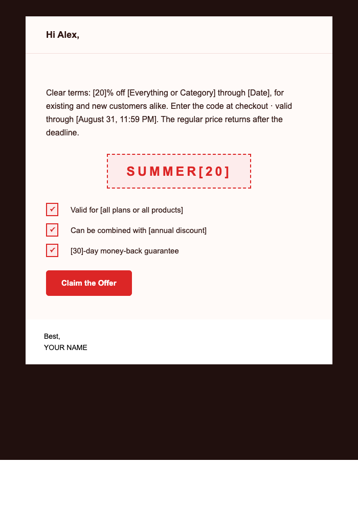 Limited-Time Offer email design preview