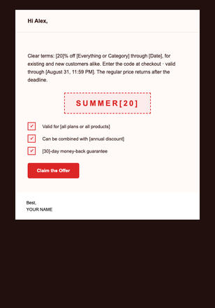Limited-Time Offer email design preview