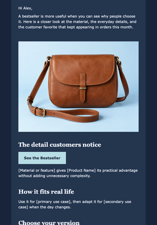 Bestseller of the Month email design preview