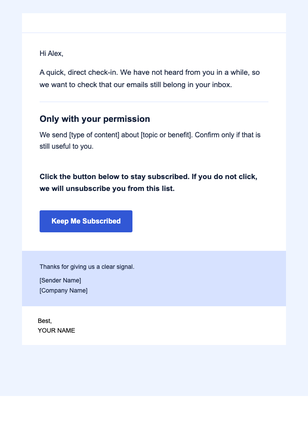 Permission Check — Clear email design preview