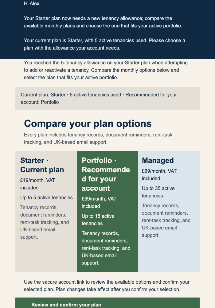 Choose Your Portfolio Plan email design preview