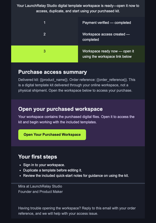 Digital Workspace Ready email design preview