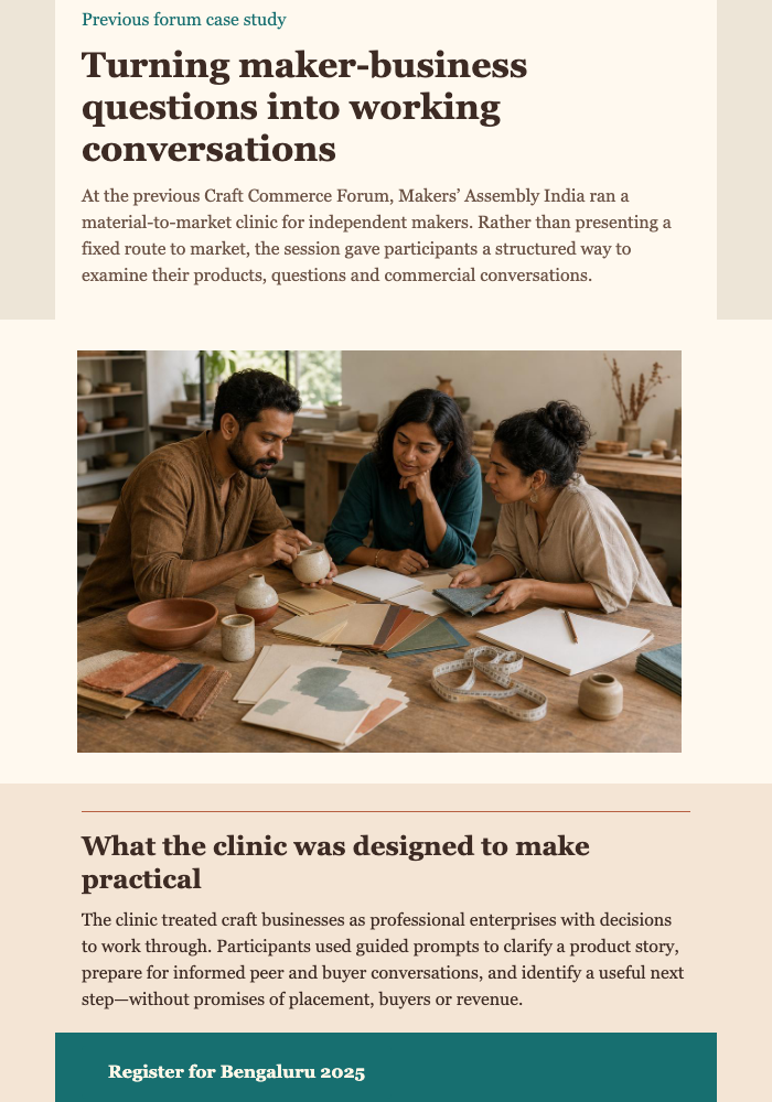 Craft Forum Case Study email design preview