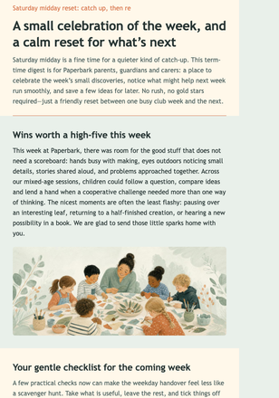 Saturday Family Reset Digest email design preview