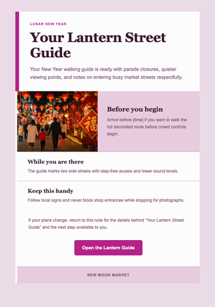 Your Lantern Street Guide email design preview